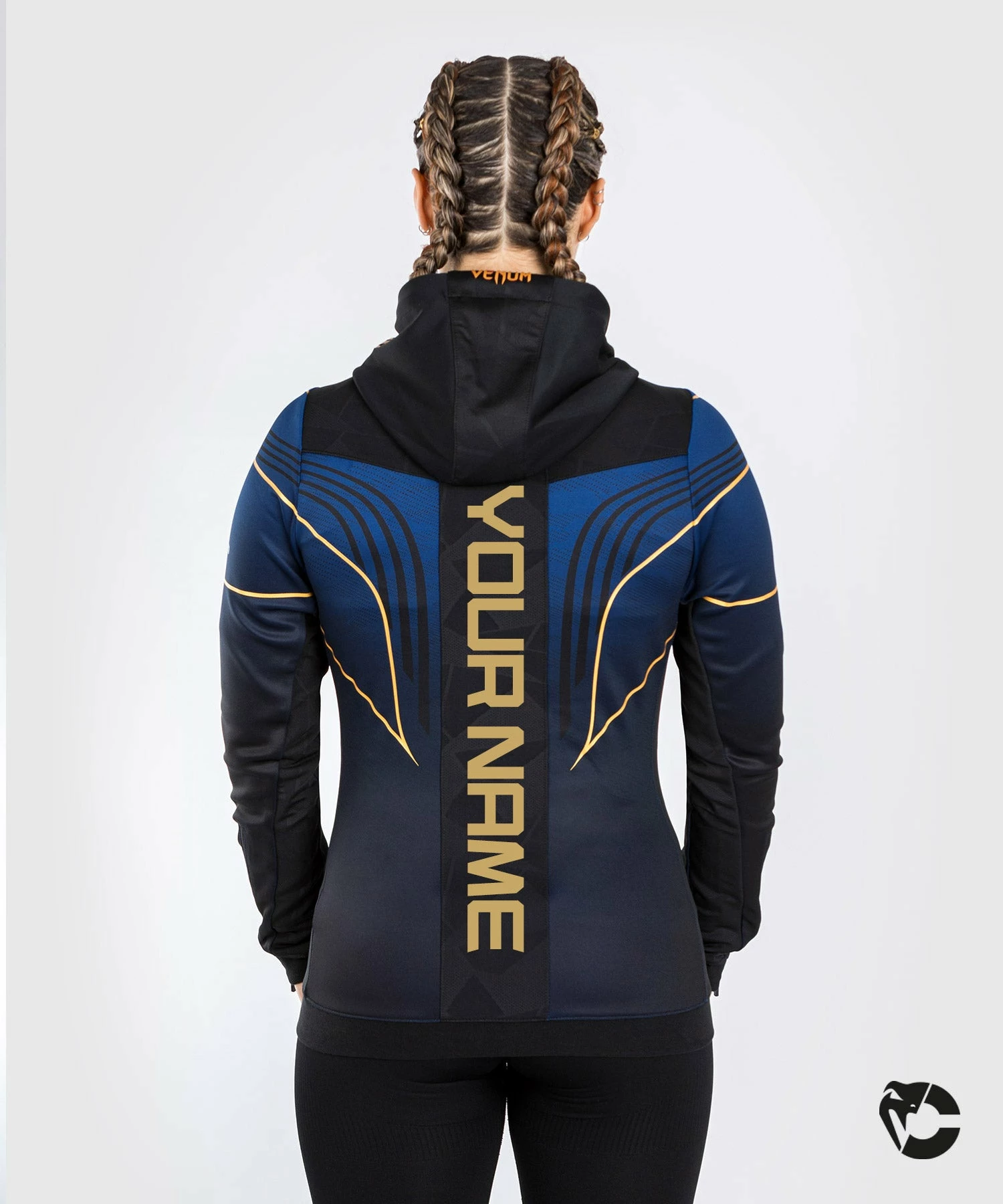 UFC Venum Personalized Authentic Fight Night 2.0 Kit By Venum Women's Walkout Hoodie - Midnight Edition - Champion
