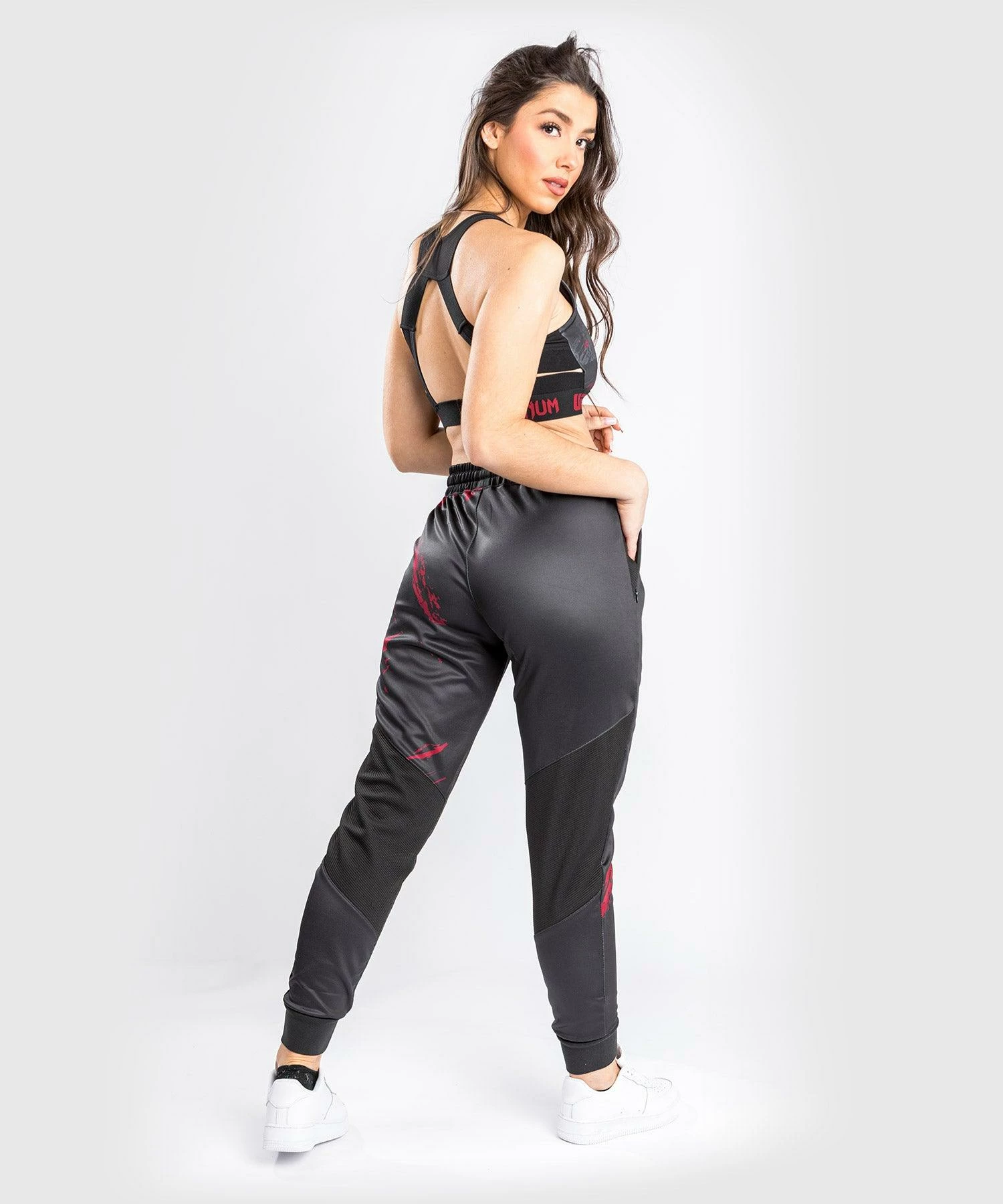 UFC Venum Authentic Fight Week Women's 2.0 Pant - Black/Red 5 UFC Venum Authentic Fight Week Women's 2.0 Pant - Black/Red - Image 5