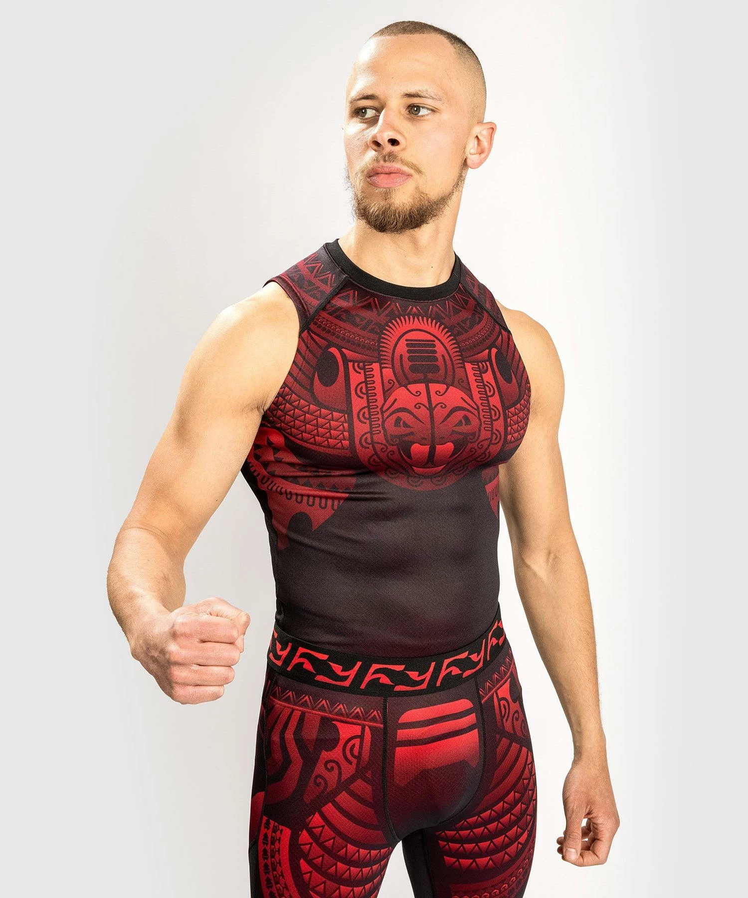 Venum Nakahi Rashguard - Sleeveless - Black/Red 2 Venum Nakahi Rashguard - Sleeveless - Black/Red - Image 2