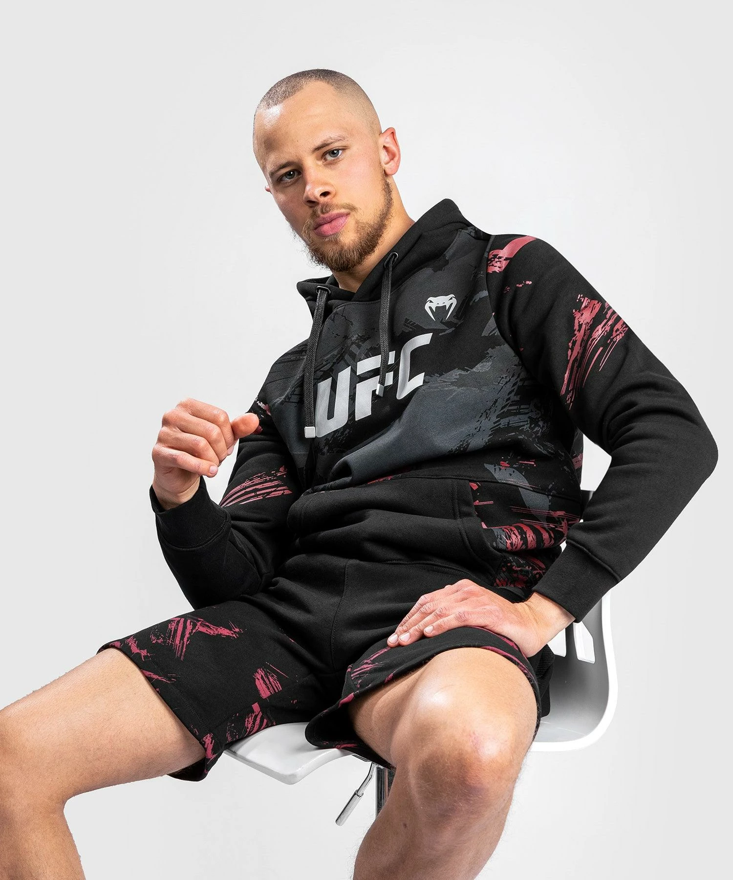 UFC Venum Authentic Fight Week Men's 2.0 Pullover Hoodie - Black/Red - Image 3