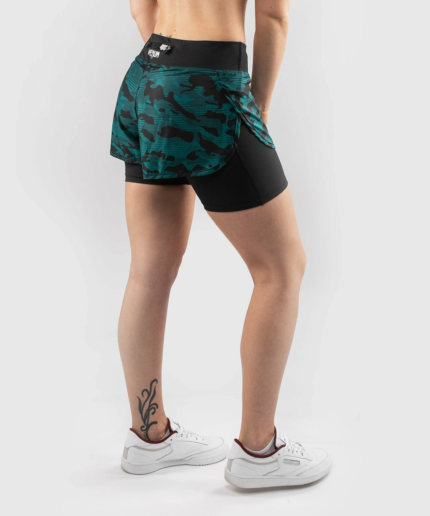 Venum Defender Hybrid Compression Short - Black/Green - Image 3