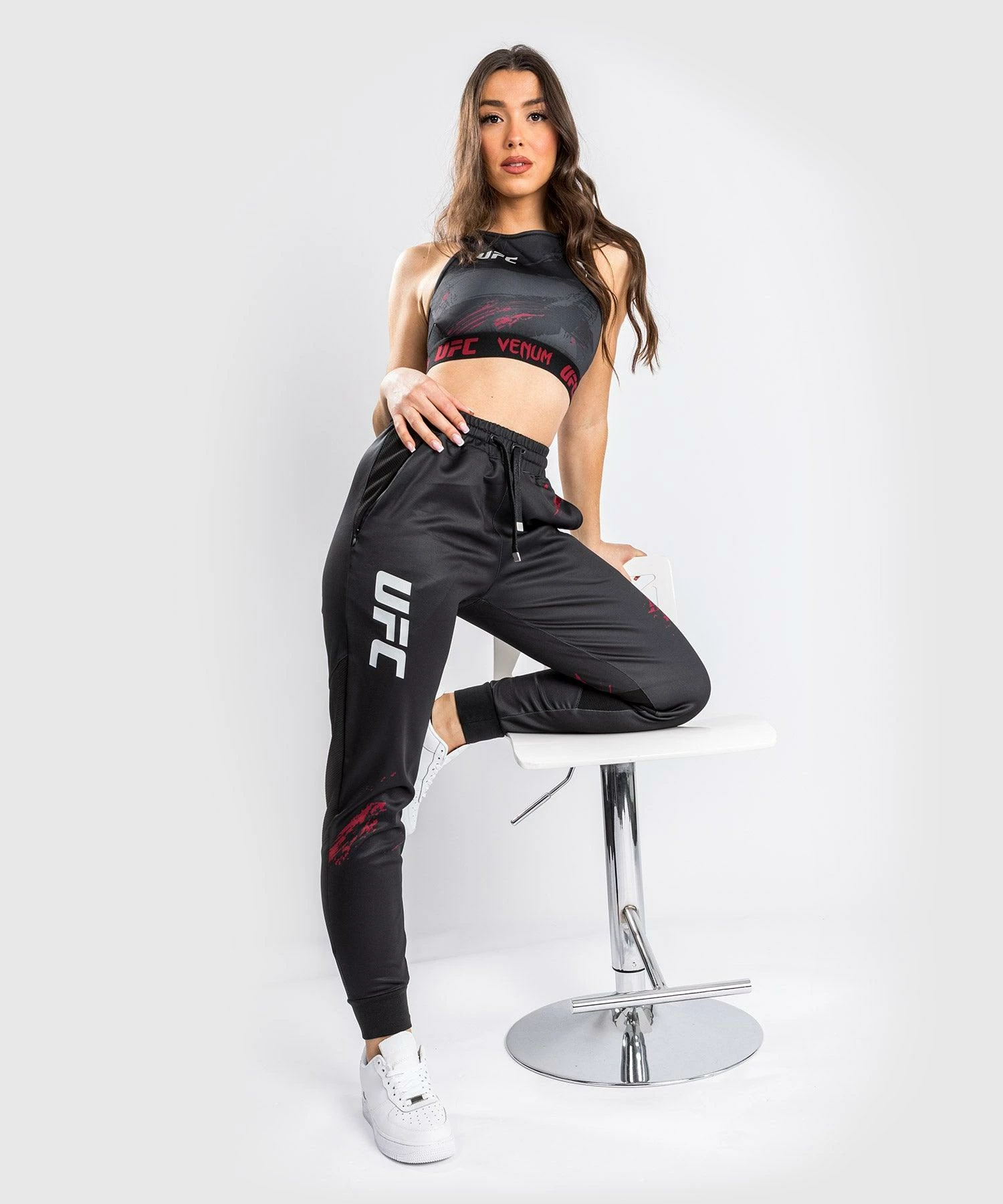 UFC Venum Authentic Fight Week Women's 2.0 Pant - Black/Red 1 UFC Venum Authentic Fight Week Women's 2.0 Pant - Black/Red