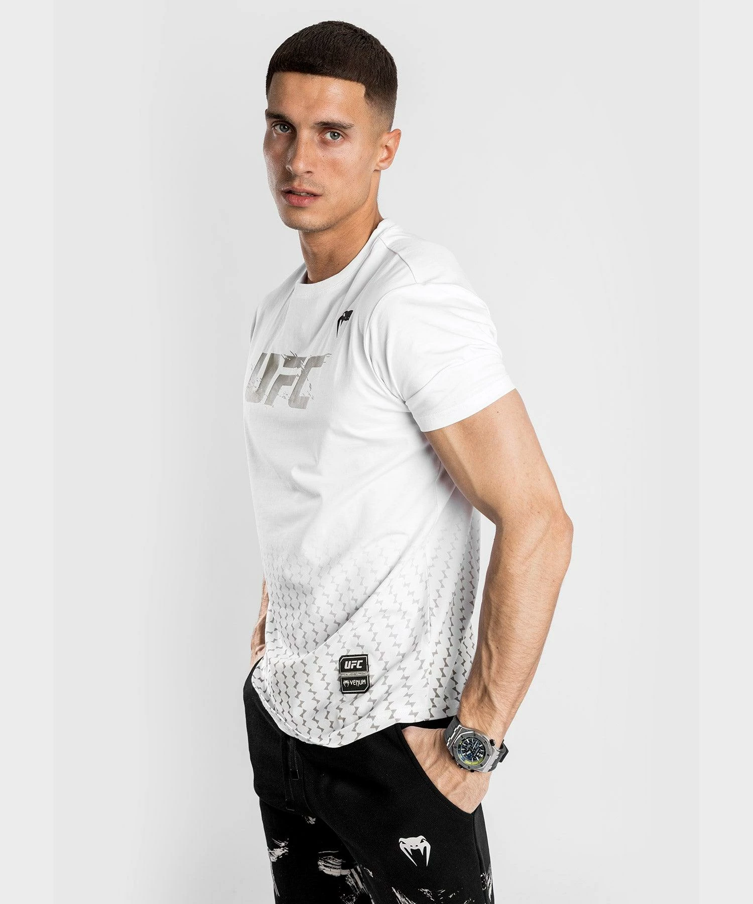 UFC Venum Authentic Fight Week Men's 2.0 Short Sleeve T-Shirt - White 2 UFC Venum Authentic Fight Week Men's 2.0 Short Sleeve T-Shirt - White - Image 2