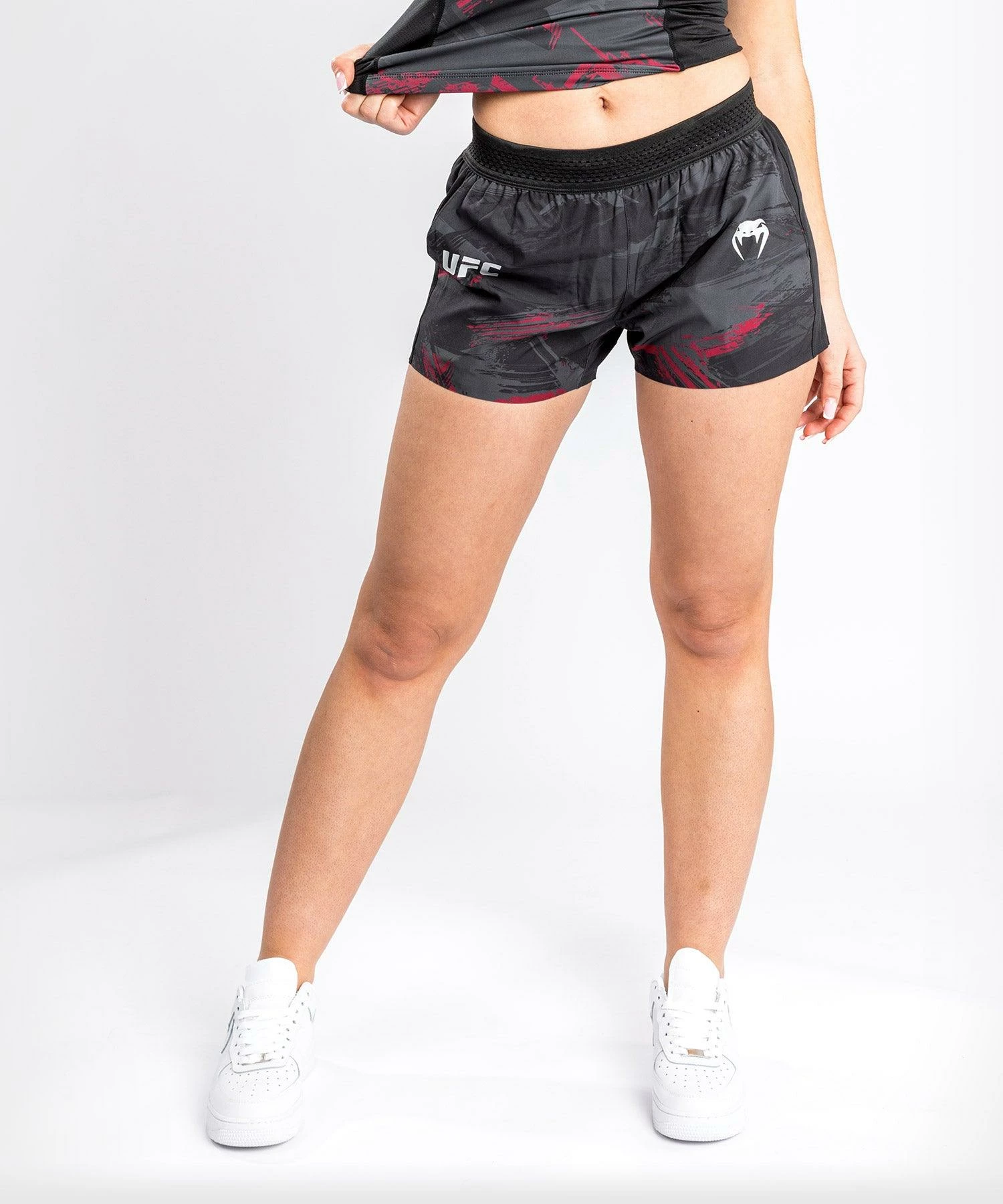 UFC Venum Authentic Fight Week Women's 2.0 Performance Short - Black/Red - Image 3
