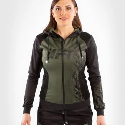 UFC Venum Authentic Fight Week Women's Zip Hoodie - Khaki