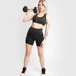 Venum Monogram Compression Shorts - For Women - Black/Pink Gold 9 Venum Monogram Compression Shorts - For Women - Black/Pink Gold -Venum store 5 252F2 252Fb 252Ff 252F52bf9900f0140b89d00e66e78fb3e56f5fc3c0cc SHORTS COMPRESSION MONOGRAM BLACK PINK GOLD 01