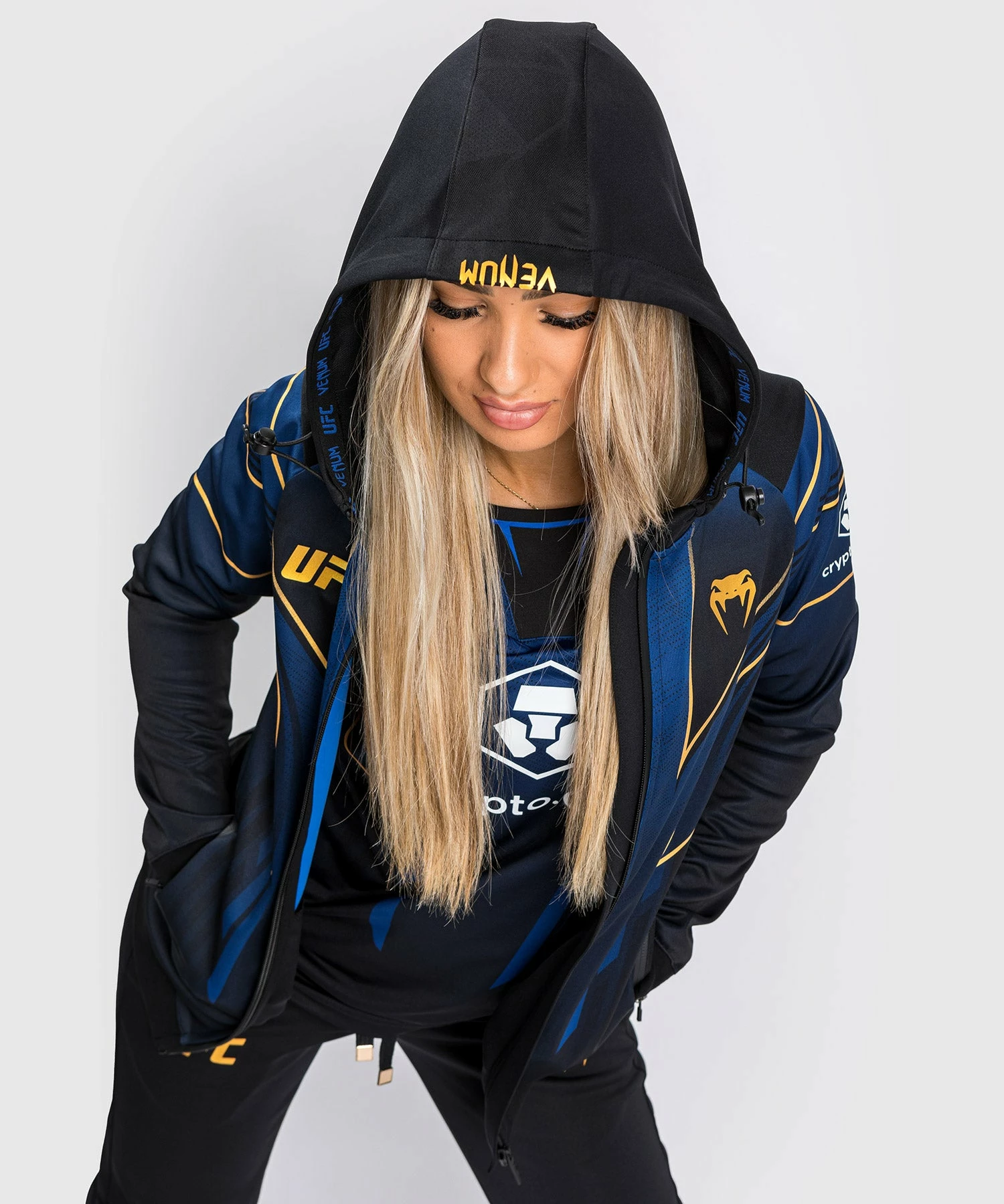 CSD FASHION UFC Authentic Fight Night 2.0 Kit By Venum Women's Walkout Hoodie - Midnight - Champion - Image 3