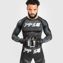 Venum Okinawa 3.0 Rashguard Long Sleeves - Black/Red