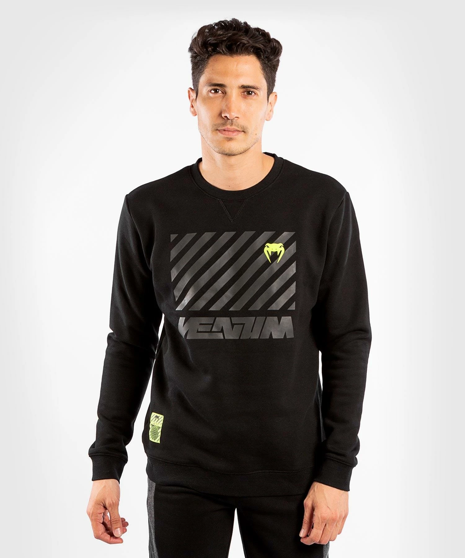Venum Stripes Crewneck Sweatshirt - Black 1 Venum Stripes Crewneck Sweatshirt - Black