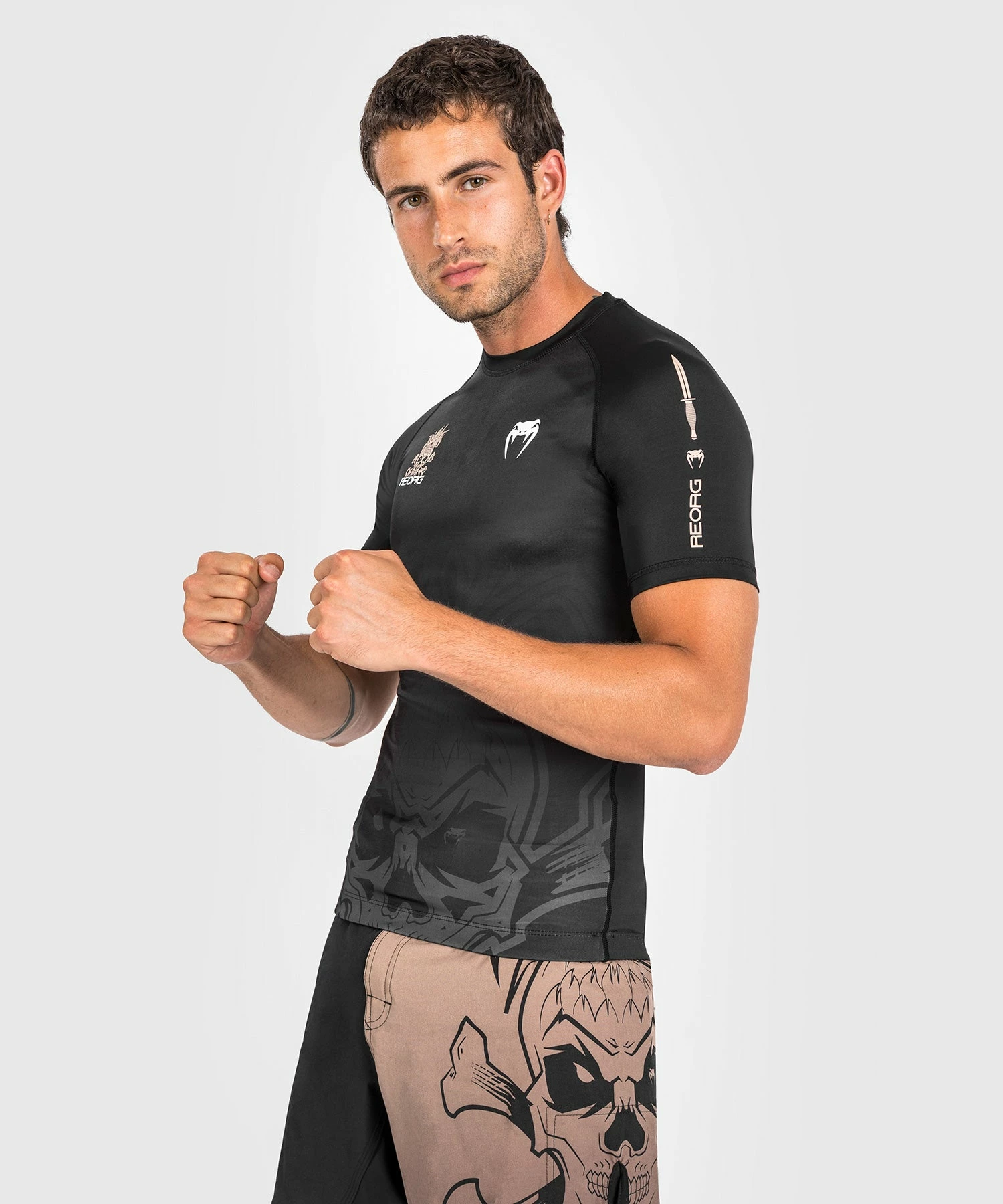 Venum Reorg Rashguard - Short Sleeves - Black 2 Venum Reorg Rashguard - Short Sleeves - Black - Image 2