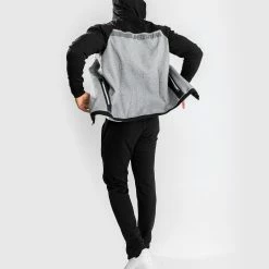 Venum Laser Evo 2.0 Hoodie - Light Heather Grey -Venum store HOODIES LASER EVO GREY BLACK 08