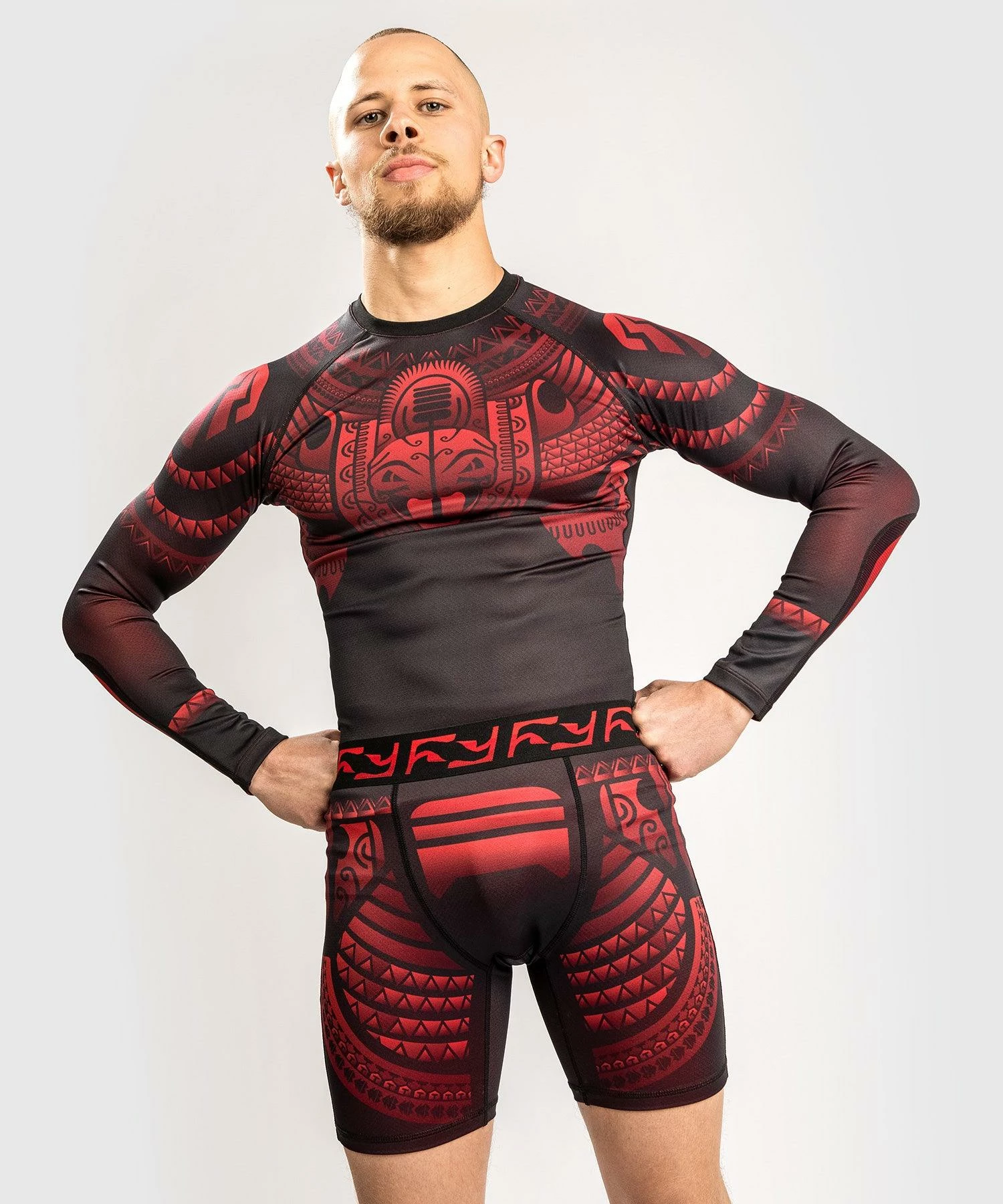 Venum Nakahi Rashguard - Long Sleeves - Black/Red 3 Venum Nakahi Rashguard - Long Sleeves - Black/Red - Image 3
