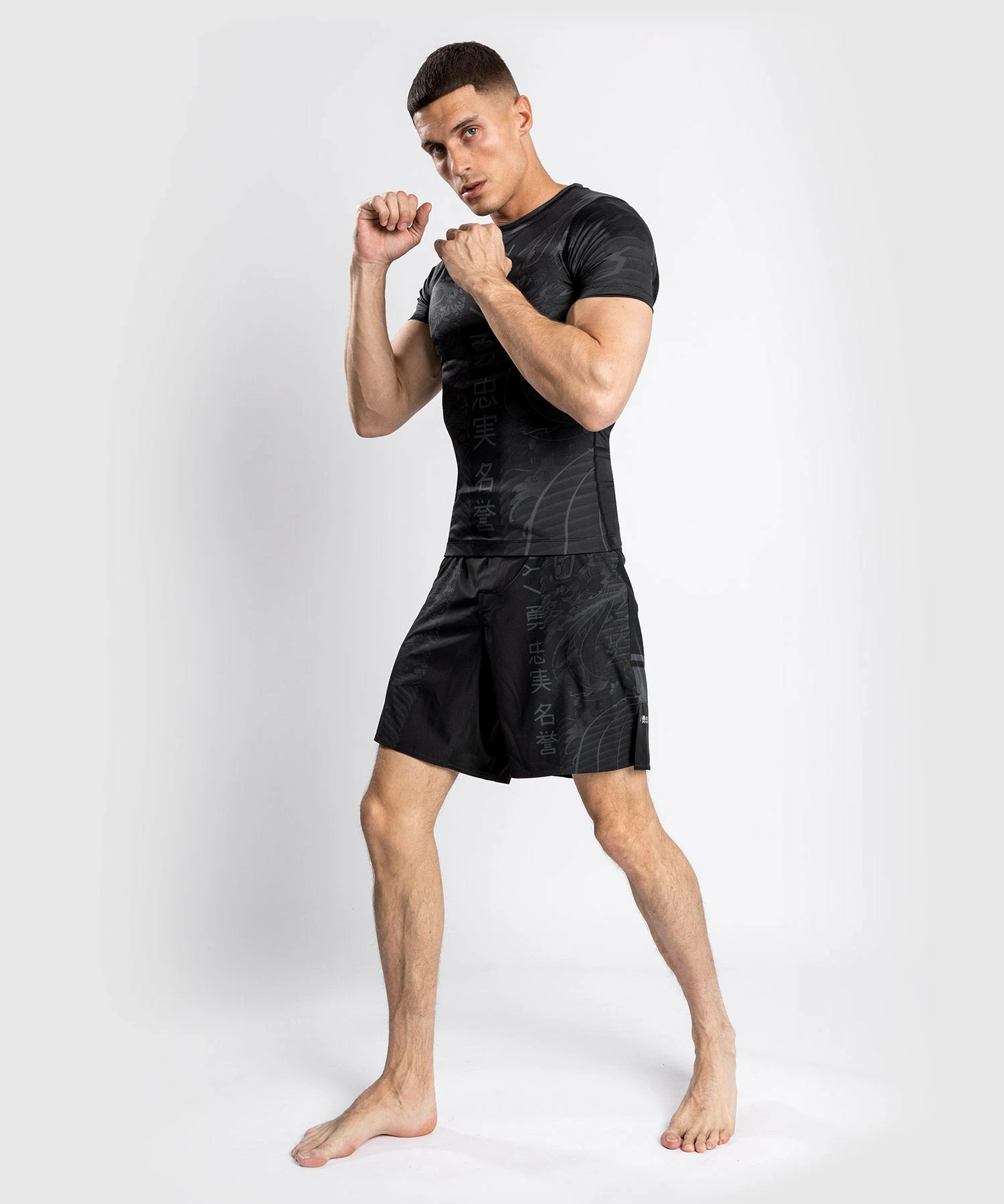 Venum YKZ21 Rashguard - Short Sleeves - Black/Black - Image 8