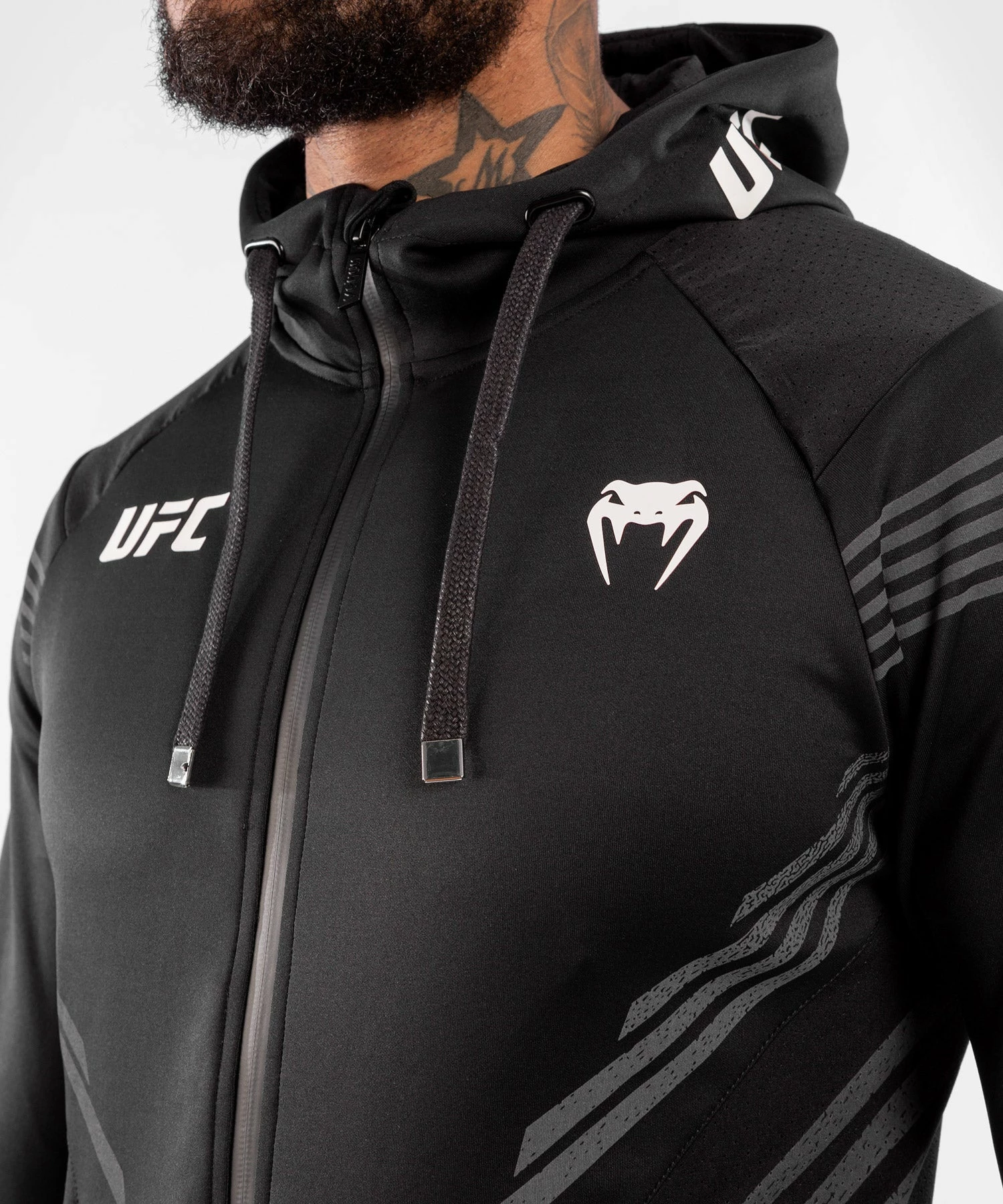 UFC Venum Authentic Fight Night Men's Walkout Hoodie - Black 6 UFC Venum Authentic Fight Night Men's Walkout Hoodie - Black - Image 6