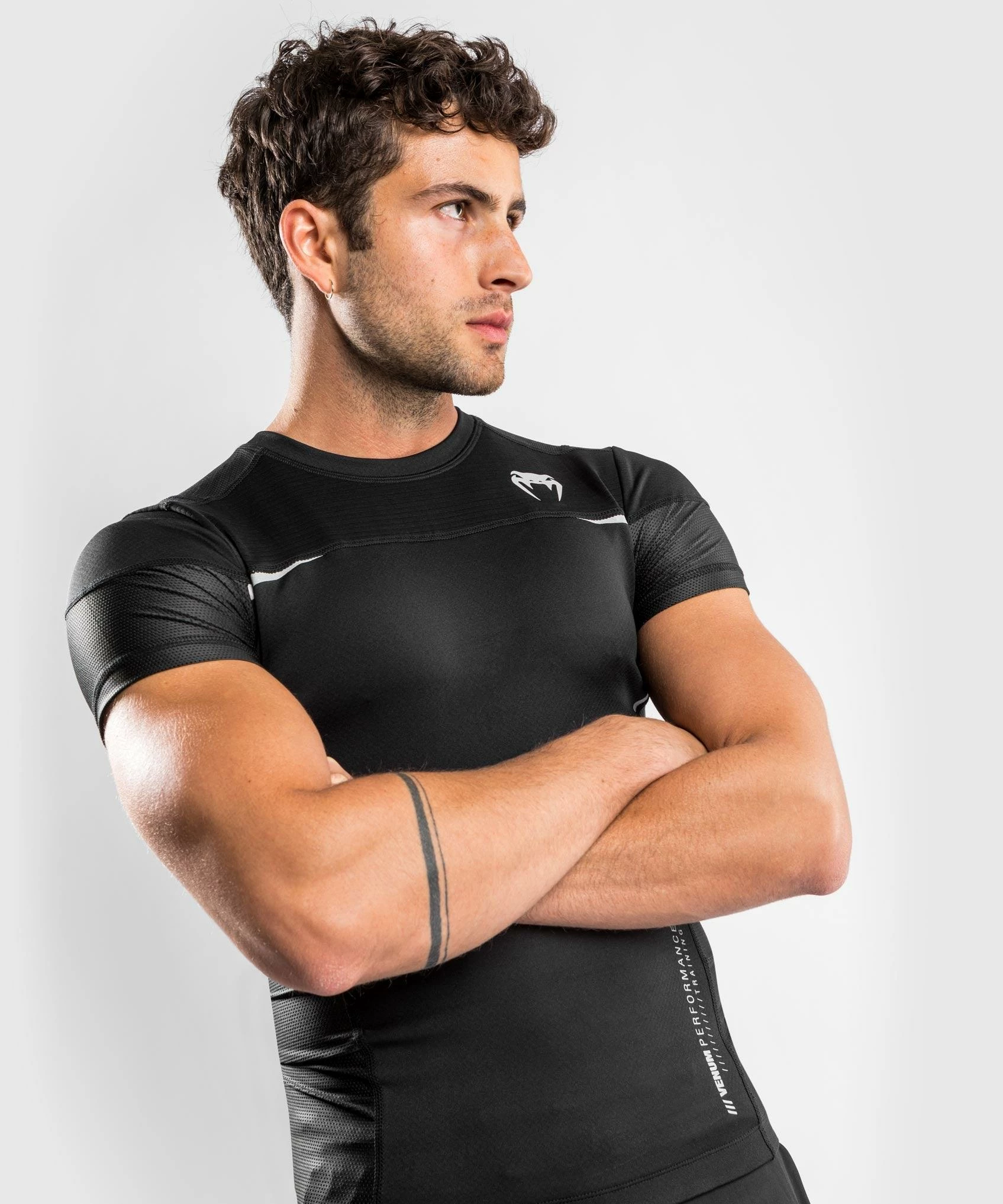 Venum Tempest 2.0 Rashguard Short Sleeves - Black/Grey - Image 2