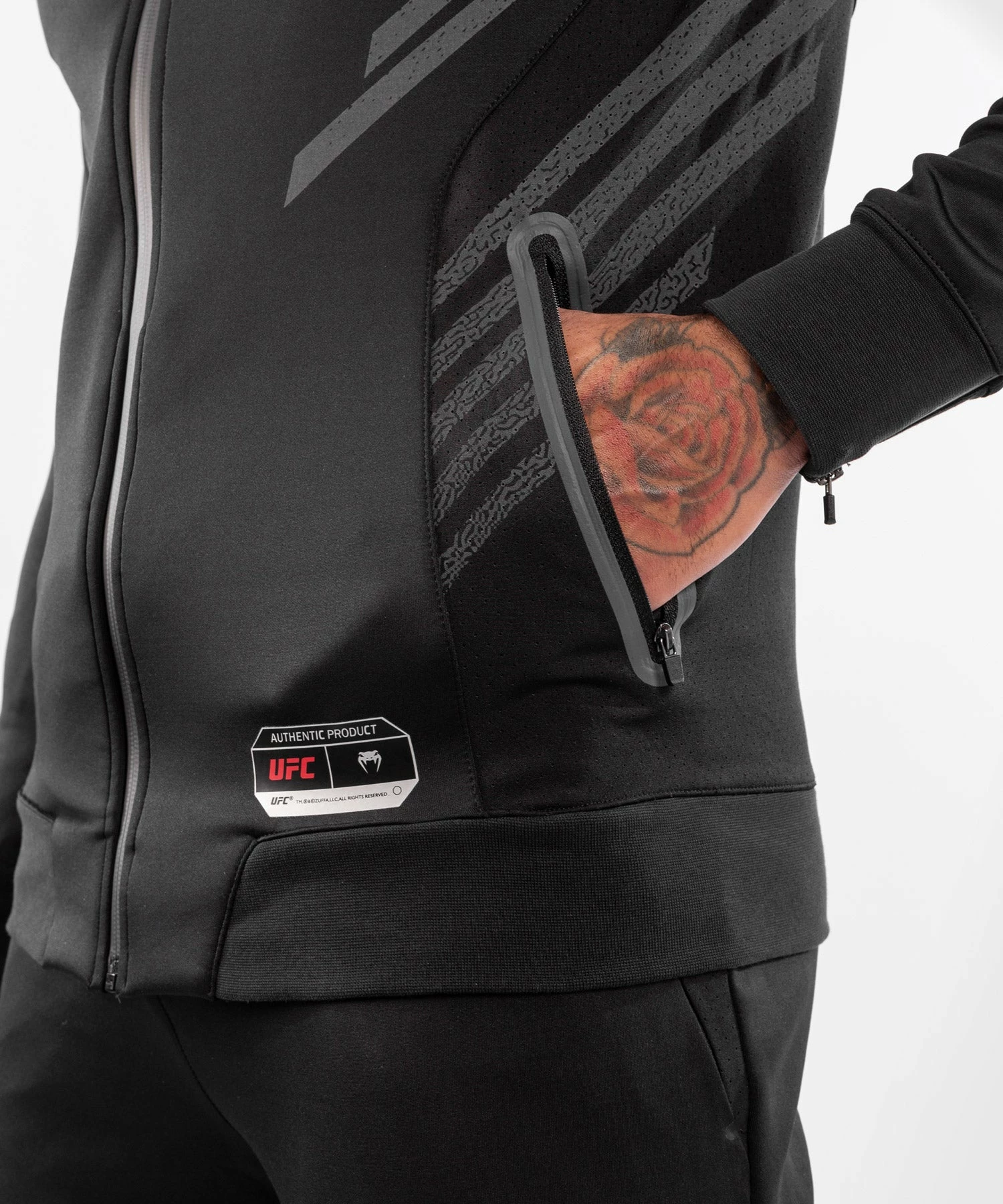 UFC Venum Authentic Fight Night Men's Walkout Hoodie - Black 8 UFC Venum Authentic Fight Night Men's Walkout Hoodie - Black - Image 8