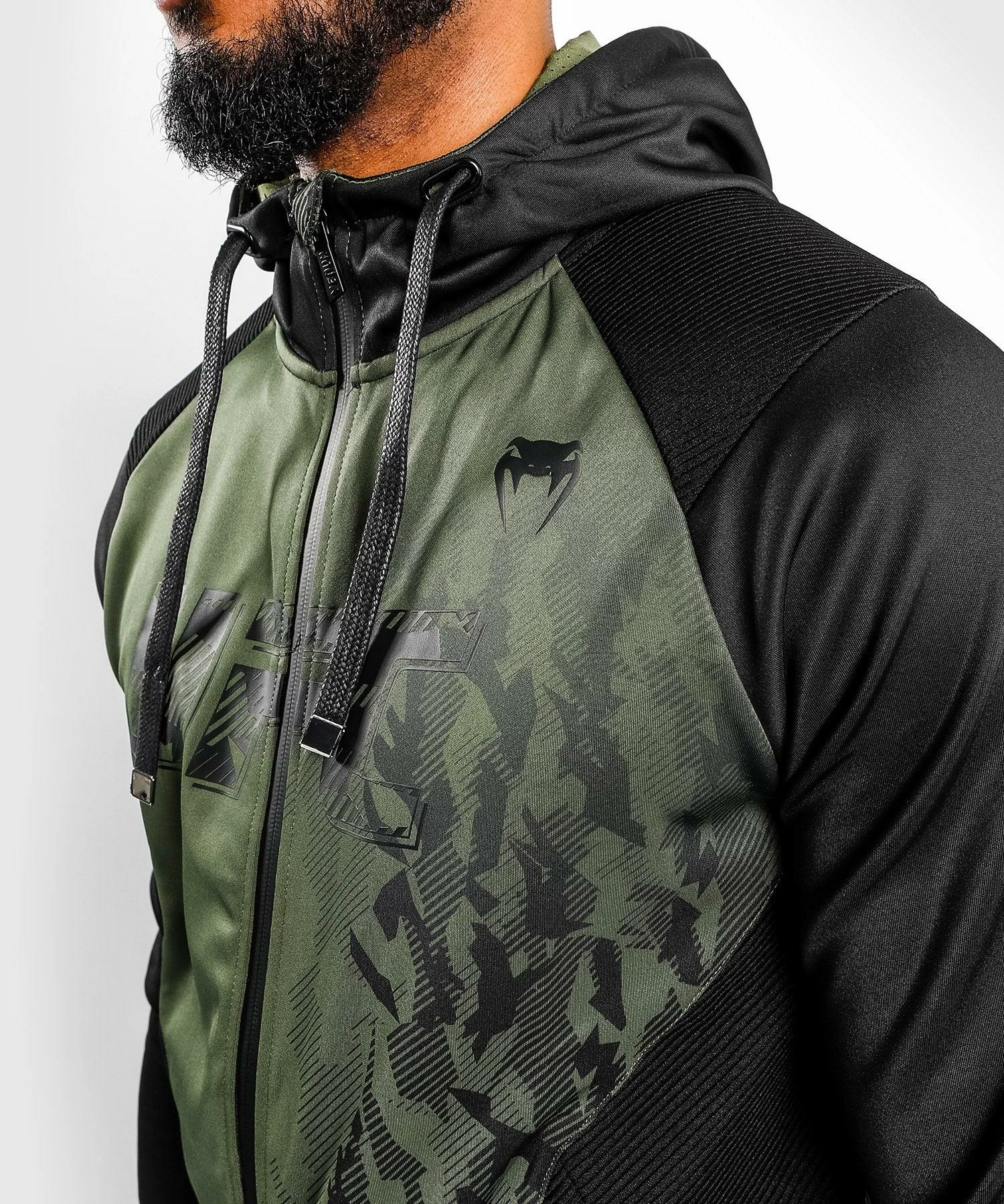 UFC Venum Authentic Fight Week Men's Zip Hoodie - Khaki 4 UFC Venum Authentic Fight Week Men's Zip Hoodie - Khaki - Image 4