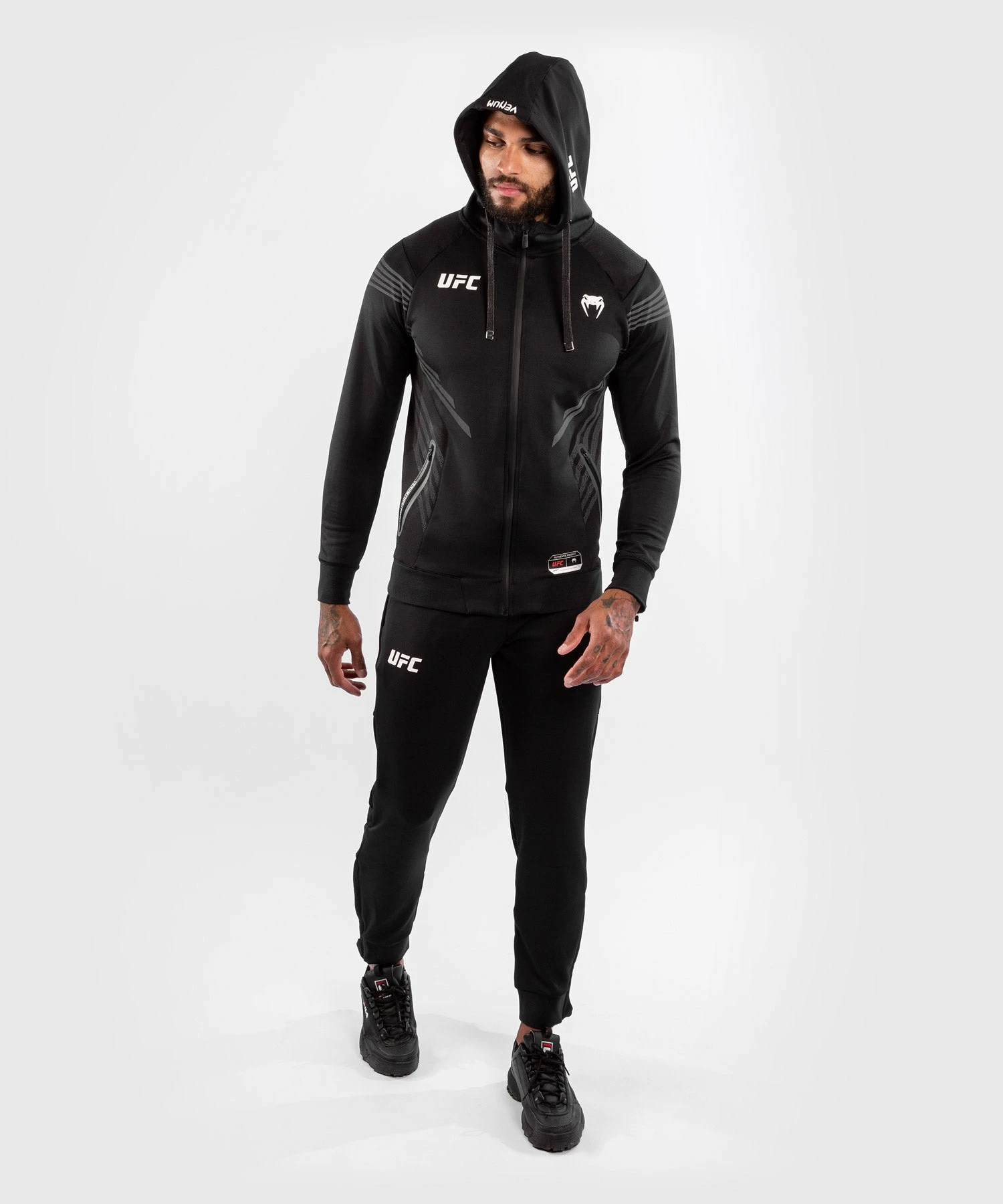 UFC Venum Authentic Fight Night Men's Walkout Hoodie - Black 11 UFC Venum Authentic Fight Night Men's Walkout Hoodie - Black - Image 11