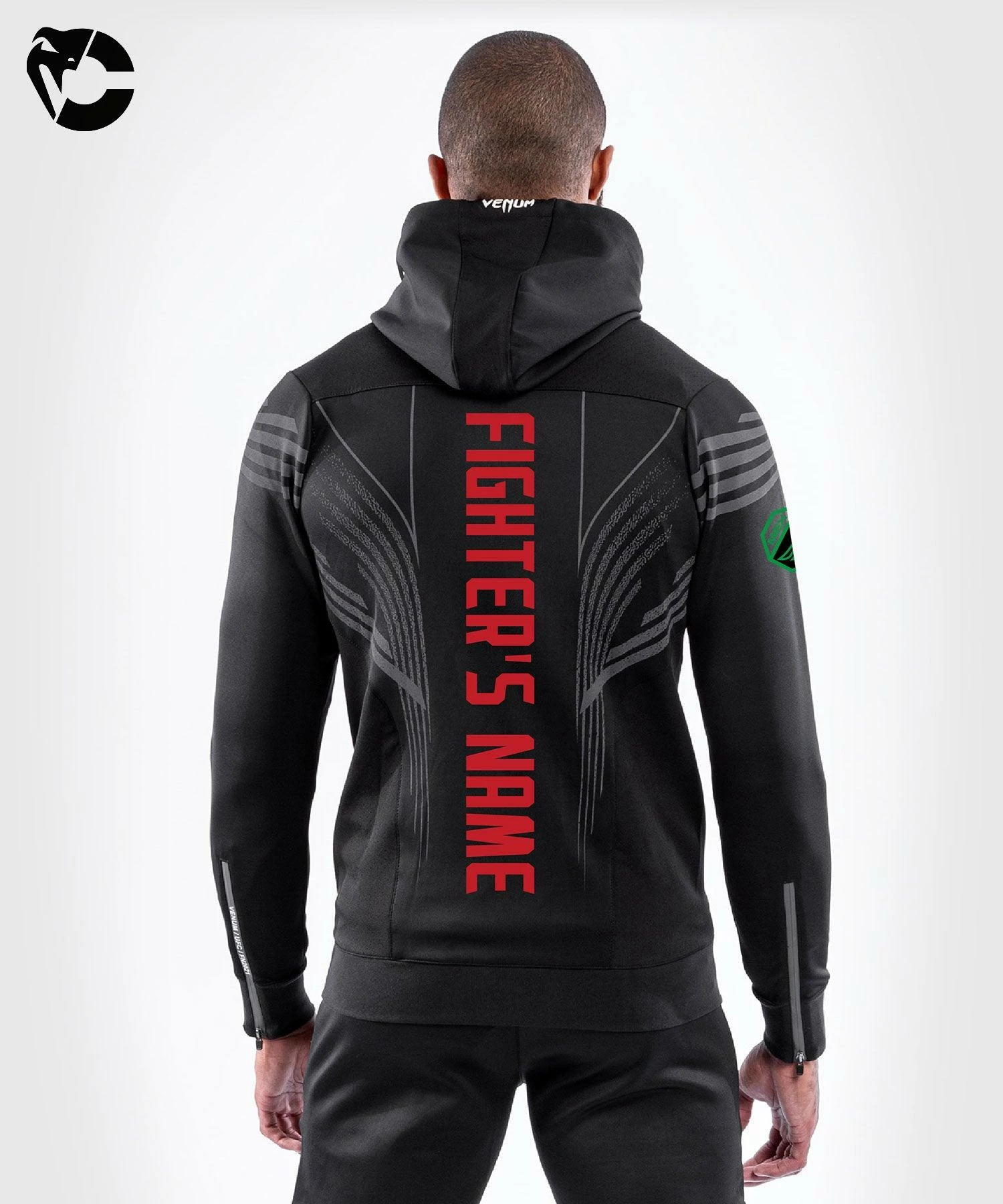 UFC Venum Fighters Authentic Fight Night Men's Walkout Hoodie - Black 1 UFC Venum Fighters Authentic Fight Night Men's Walkout Hoodie - Black