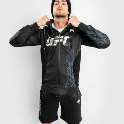 UFC Venum Authentic Fight Week Men's Zip Hoodie - Black