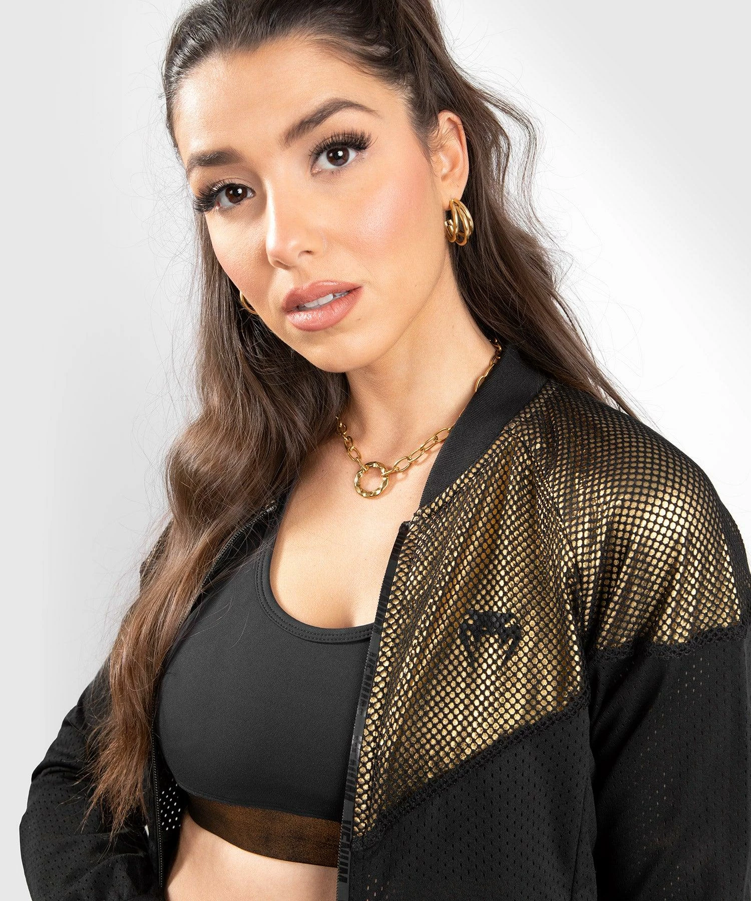 Venum Lightning Mesh Jacket - For Women - Black/Gold 3 Venum Lightning Mesh Jacket - For Women - Black/Gold - Image 3